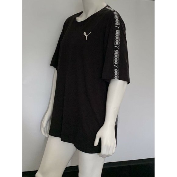 Men’s TShirt Size 4XL PUMA Tilt Tape Tee Black Short Sleeve Crew Neck 100%Cotton - Picture 3 of 10